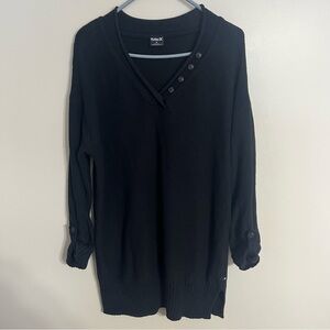 Women's Hurley Long Sleeve Oversize‎ Sweater Roll Tab Sleeves V Neck Size Small